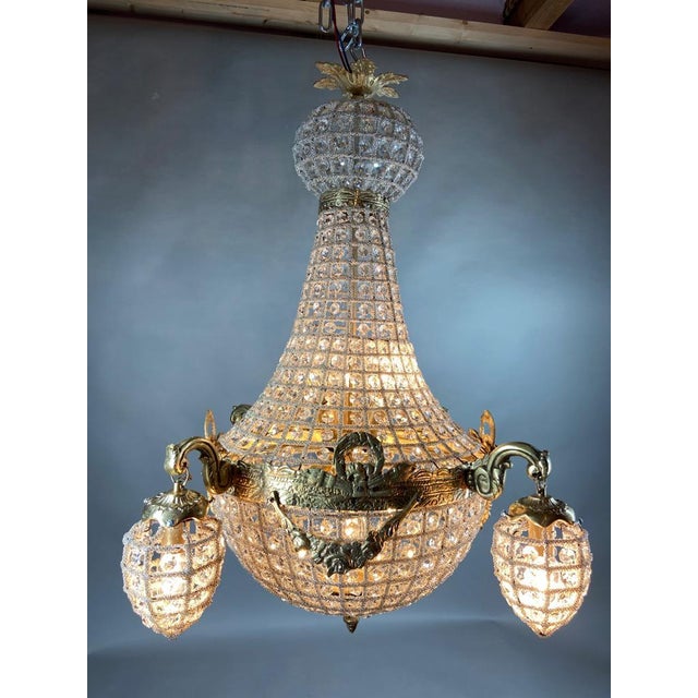Late 20thC French Louis XVI Swan Chandelier - 1 Pc For Sale - Image 14 of 18