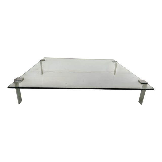 Large Vintage Table Basse Chrome from Roche Bobois, 1970s For Sale