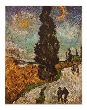 1950s After Vincent Van Gogh "The Road With Cypresses", First Edition Vintage Print