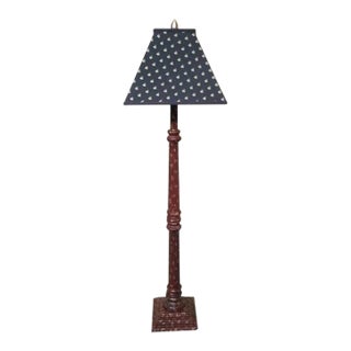 Wildwood Accents Paint Decorated Floor Lamp W. Shade For Sale