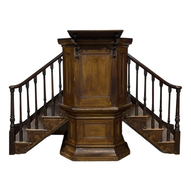 19th Century English Church Pulpit in Fir and Pitch Pine For Sale