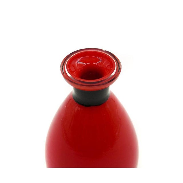 Vintage Red Murano Glass Soliflore Vase, Italy, 1970s For Sale - Image 4 of 5
