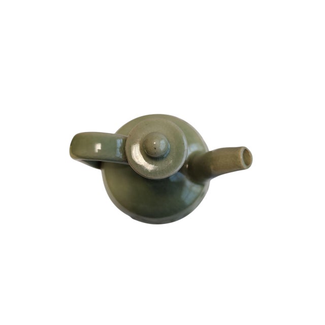 1970s Vintage Mengrai Kilns Celadon Yaozhou Style Ewer For Sale - Image 5 of 7