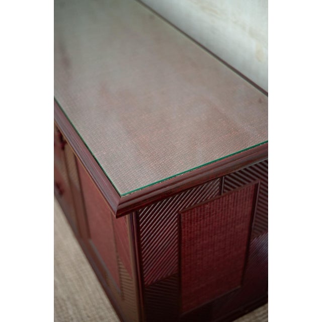 Lacquered Bamboo Sideboard, 1980s For Sale - Image 4 of 7