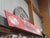 Metal Vintage Red Metal Trade Sign, 1970s For Sale - Image 7 of 9