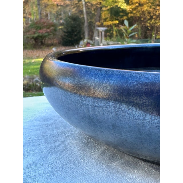 Charcoal Arts & Crafts New Hampshire Pottery Rare Gunmetal Glaze Bowl For Sale - Image 8 of 13