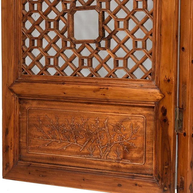 Antique Elm Wood Panel Partition, Set of 4 For Sale - Image 3 of 8