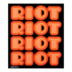 Ben Eine, Riot (Orange), Rare Large Hand Signed Screen Print, 2015