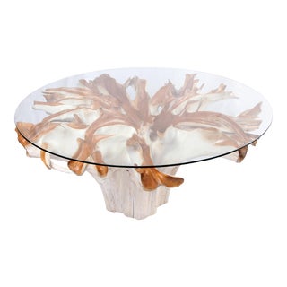 Round Teak Root Dining Table 3 For Sale
