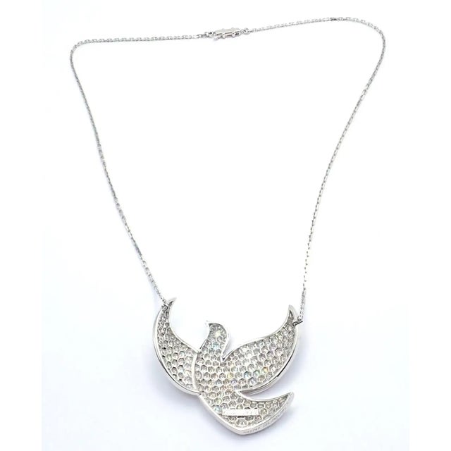 1990s Cartier Colombe De La Paix Dove of Peace Diamond White Gold Pendant Necklace For Sale In Philadelphia - Image 6 of 16