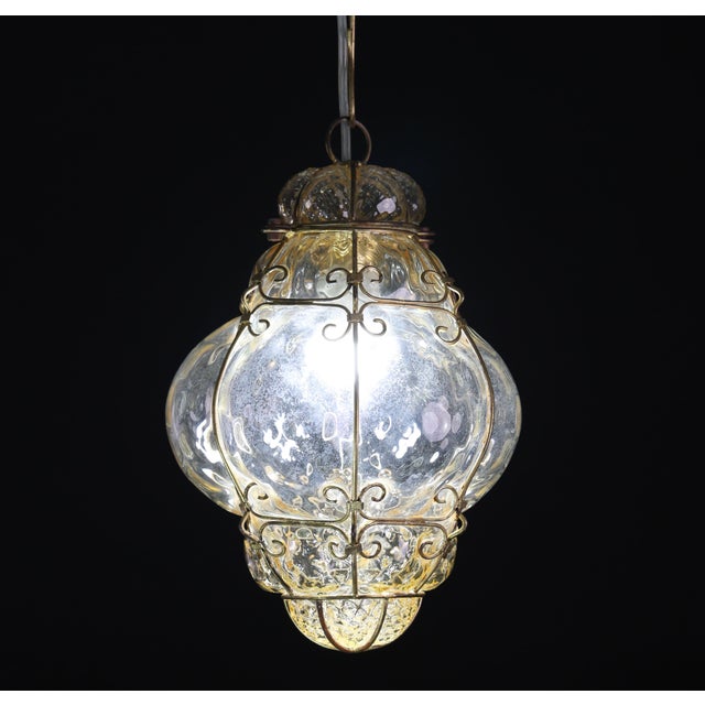 Amber 1970s Wonderful Amber Vintage Venetian Lantern, Murano Glass - Set of 2 For Sale - Image 8 of 16