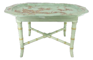 Late 20th Century Regency Style Green Tray Coffee Table,