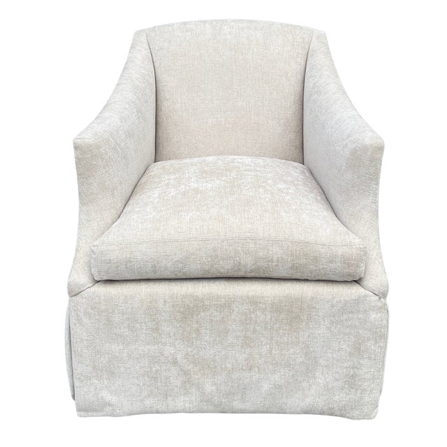 Traditional Lee Industries Performance Traditional Swivel Chair For Sale - Image 3 of 7