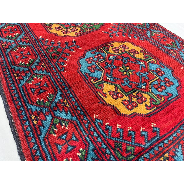 Red Red Philpa Tribal Wool Runner Rug With Geometric Medallions, 2'7" X 9'11" For Sale - Image 8 of 12