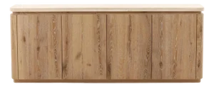 Cream Marble Top Oak Credenza