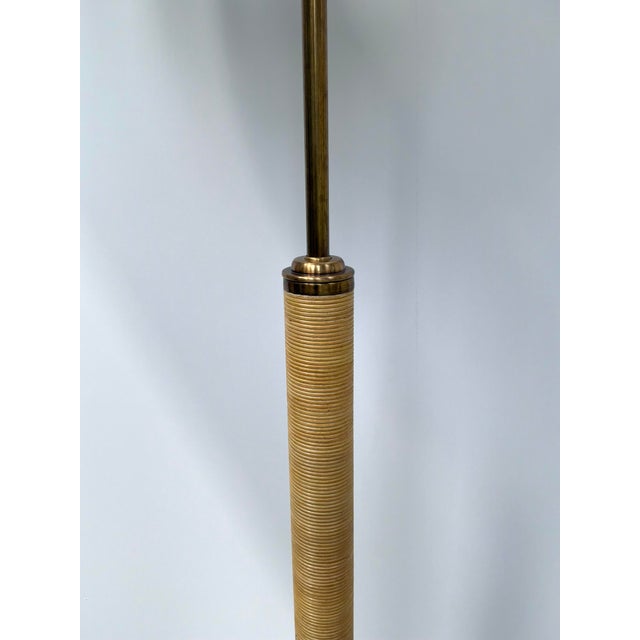 Stylish Revelation That's A Wrap Floor Lamp. Skinny body with gold accents, white shade. Original Retail $1947. Showroom...