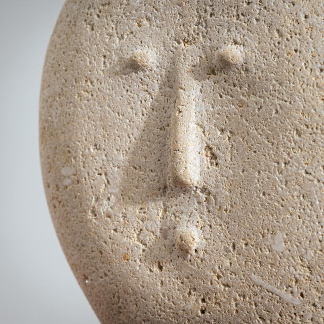 Modernist Male Head Sculpture, 1970s, Sandstone For Sale - Image 14 of 17