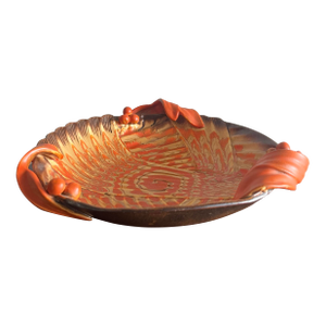 Mid-Century Czechoslovakian Signed Art Pottery Centerpiece Bowl With Sculptural Detail