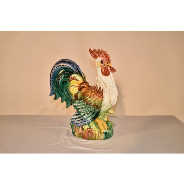 Italian Terracotta Hand-Painted Rooster Sculpture, Circa 1980's For Sale - Image 13 of 13