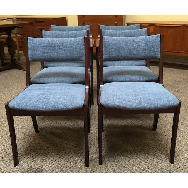 Set of Six Danish Modern Mahogany Framed Dining Chairs by Andels-Möbel-Magasinet, Denmark c.1960 Outstanding Dining Chairs...
