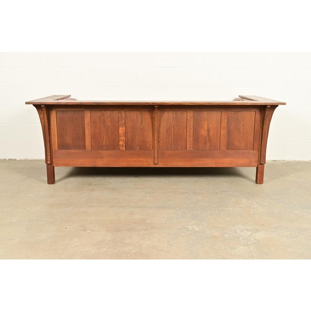 Stickley Mission Oak Arts and Crafts Settle Sofa For Sale - Image 9 of 11