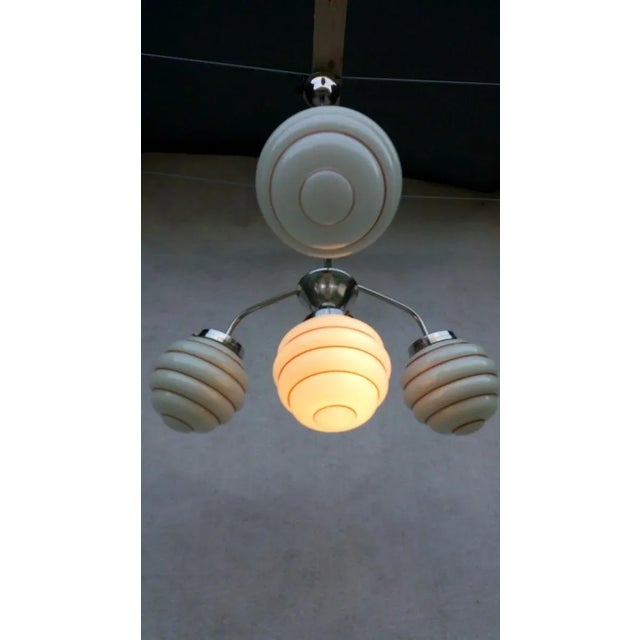 Vintage Art Deco Chandelier For Sale - Image 3 of 18