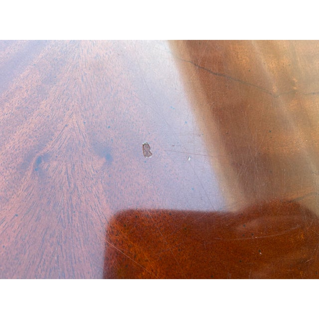 Copper Vintage Hekman Furniture Oval Mahogany Georgian Style Coffee Table With Red Flame Finish For Sale - Image 8 of 12