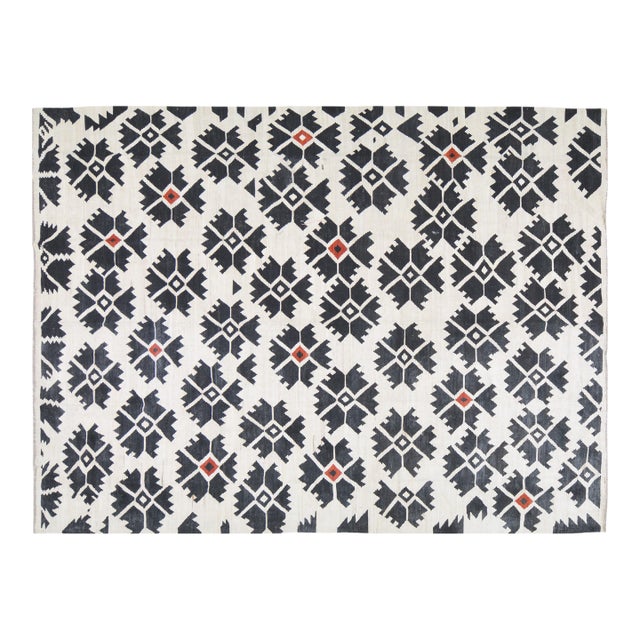 Afghan Modern Kilim Flatweave Wool Rug, For Sale