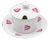 Mid 20th Century D. Porthault Paris Les Coeurs Pink Hearts Limoges Porcelain Honey Pot With Lid For Sale