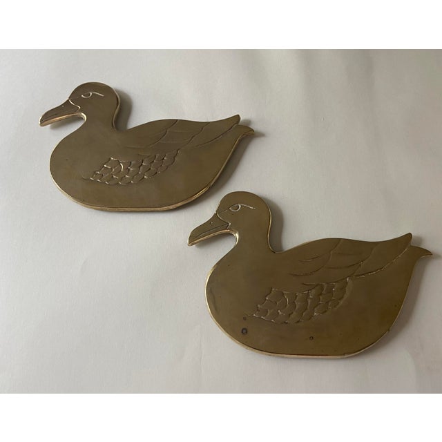 MidCentury Brass Duck Trivets a Pair Chairish