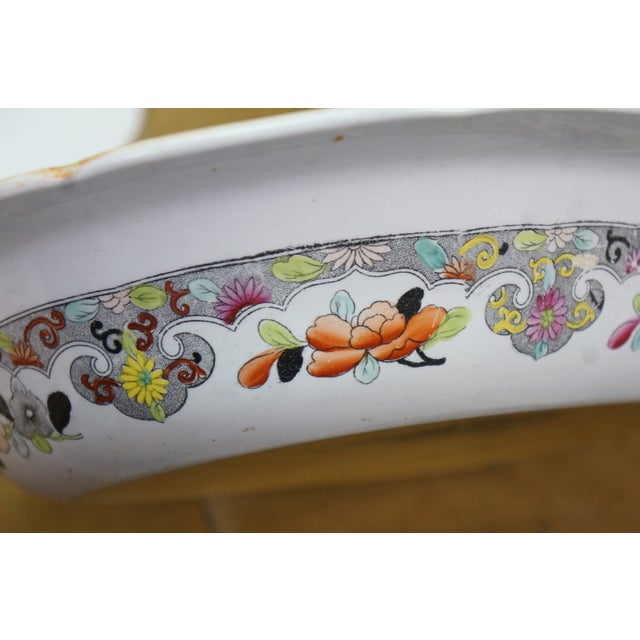 Antique Stephan Folch Ironstone Imari Bamboo & Basket China Serving Platters - Set of 3 For Sale - Image 14 of 16