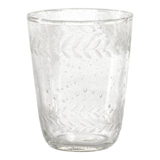 Tuscan Handmade Etched Double Old Fashioned Glass - Set of 4 For Sale