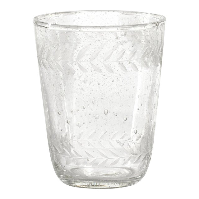 Tuscan Handmade Etched Double Old Fashioned Glass - Set of 4 For Sale