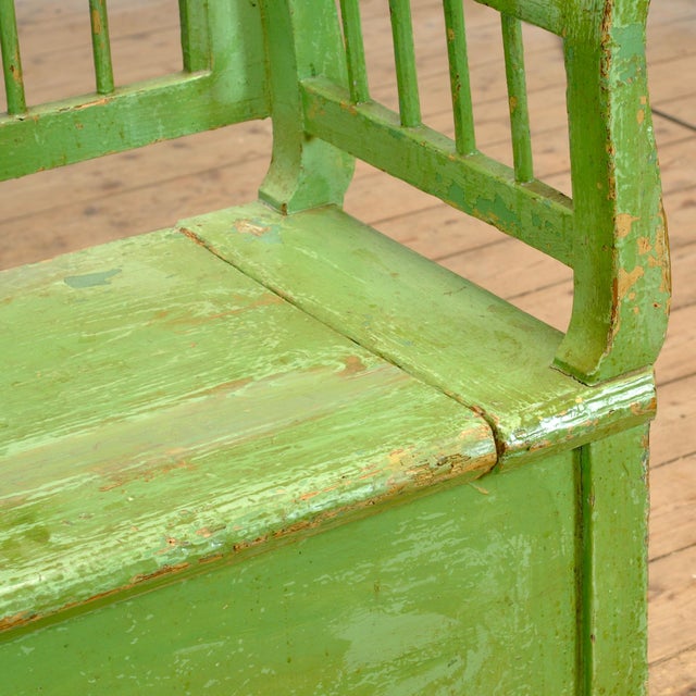 Antique Hungarian Pine Bench with Storage, 1900s For Sale - Image 16 of 18