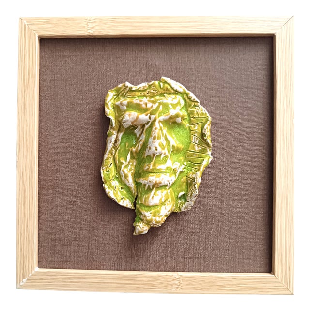 Framed Artwork with Ceramic Mask from Proietti Daniela For Sale