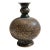 Large 8" Etched Brass Vase With Peacock Design For Sale