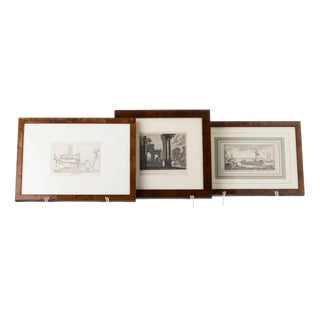 Italian Artist, Landscapes, Engravings, 20th Century, Set of 3 For Sale
