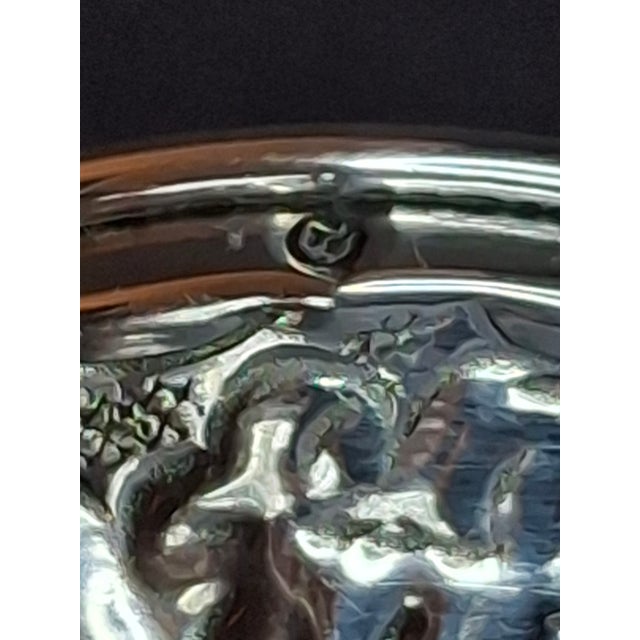 Vintage Jerusalem Solid Silver Kiddush Cup - Hand-Chased Repoussé Grapes Fish Scales For Sale - Image 13 of 17