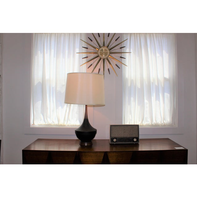 MidCentury Modern Black Ceramic Table Lamp Chairish