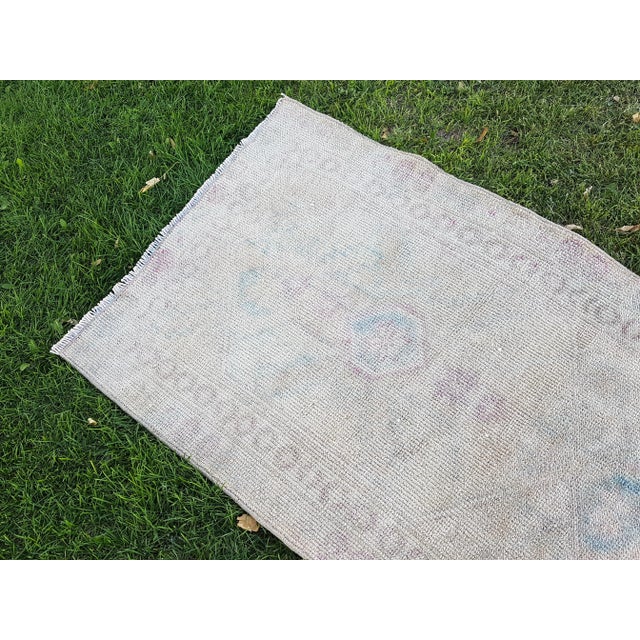 Mid 20th Century Faded Vintage Herki Runner - Designer Carpet For Sale - Image 11 of 12