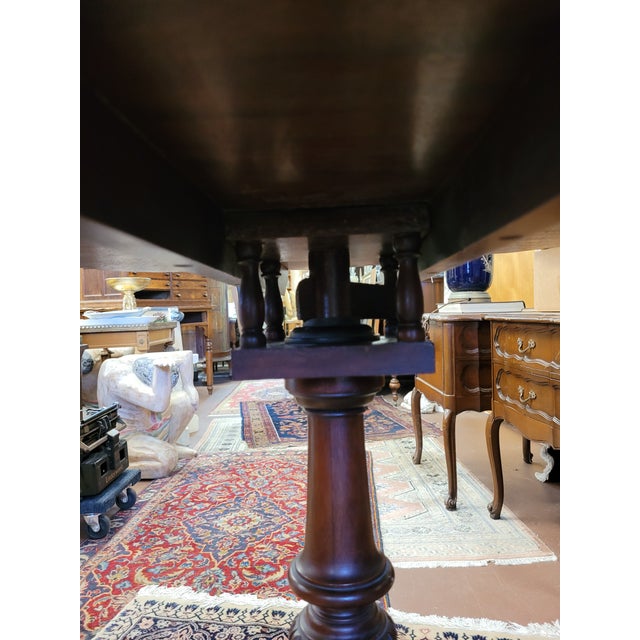 1950s Vintage Chippendale Tilt Top Piecrust Edge Tea Table For Sale - Image 4 of 9