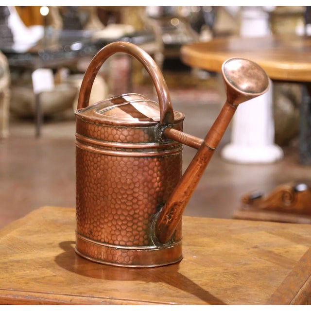 19th Century French Brass and Copper Watering Can From Normandy For Sale - Image 4 of 11