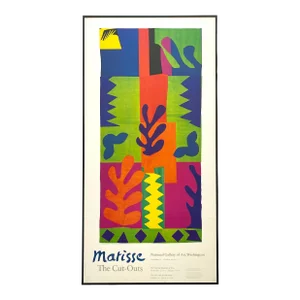 Henri Matisse Vintage 1977 Modernist Lithograph Print Framed Large Exhibition Poster " La Vis " 1951