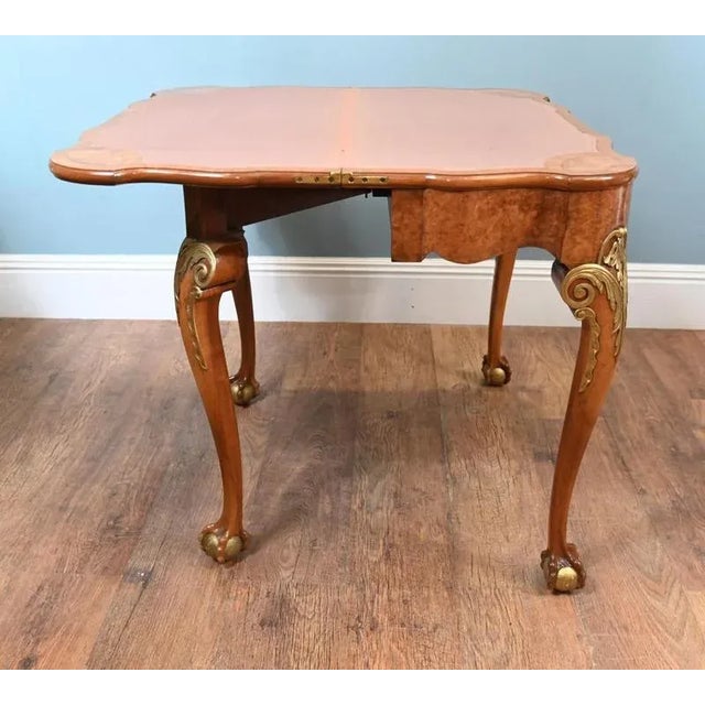Queen Anne Games Table Console in Walnut from Epstein and Co., 1890s For Sale - Image 10 of 11