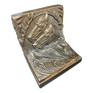 Antique Horse Memorabilia Hollow Cast Iron Bookend