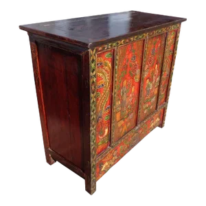 40″ 19th Century Qing Gansu Painted Cabinet