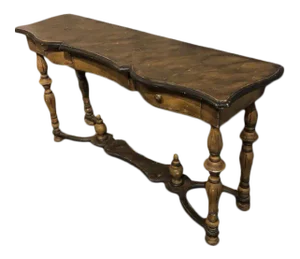 1960s Italian Hand Carved Wooden Console Table