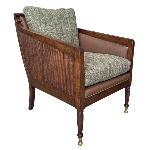 Modern Pair of Dessin Fournir Nelson Bergere Chairs For Sale - Image 3 of 12