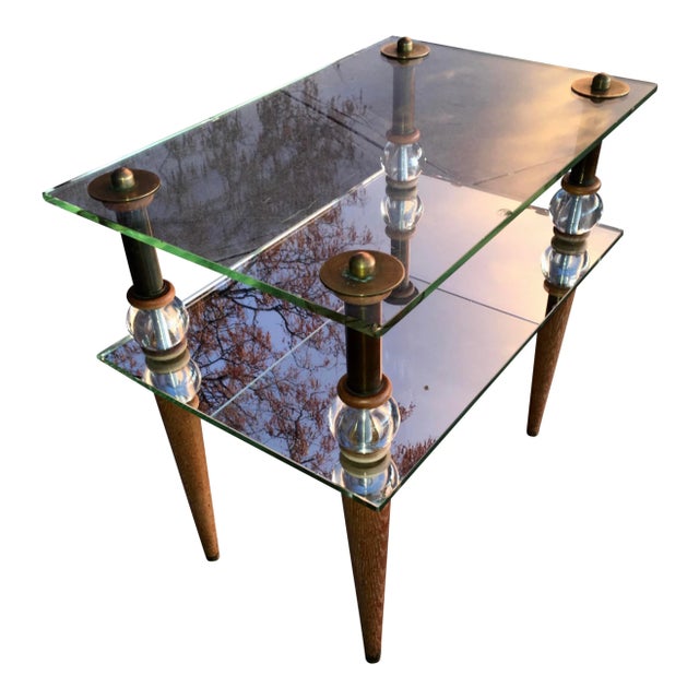 Set of vintage modern Art Deco style cloud and rectangular shaped two-tiered cocktail tables style and manner of Gilbert...