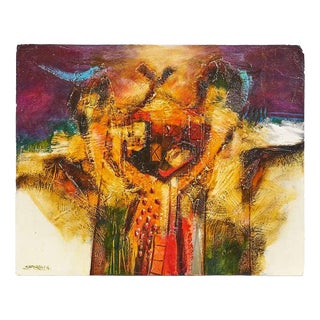 Giuliano Caporali, Abstract Composition, Oil on Panel For Sale